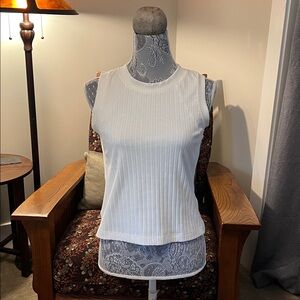 Evereve Ivory Ribbed Knit Top